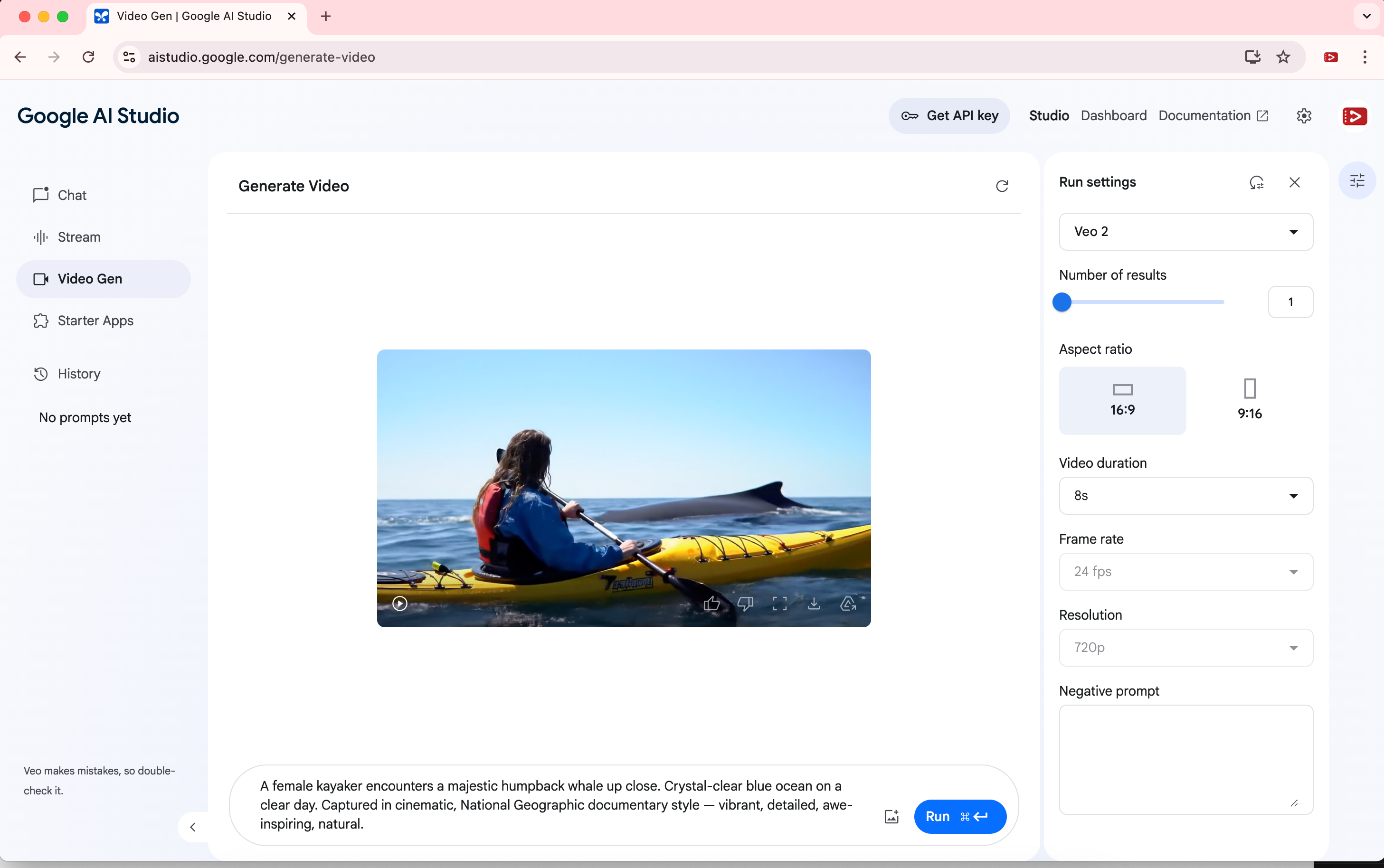 Google AI Studio Video Generation Output